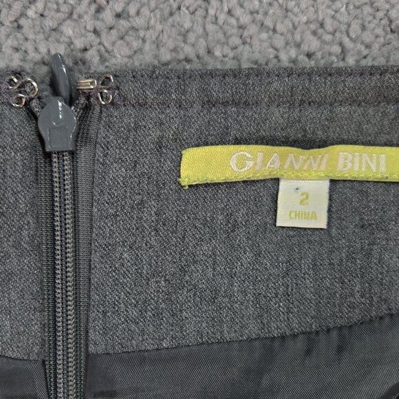 Gianni Bini Wool Blend Gray Sleeveless Belted Dress Preppy Secretary Retro Look - Picture 7 of 9